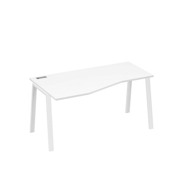 Стол эргономичный левый "Техно" на металлокаркасе TRE A4 А4 Б3 065 БП белый премиум / металлокаркас белый - Вид 1