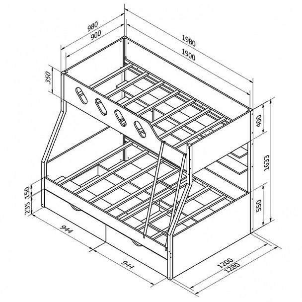 Двухъярусная кровать "Дельта - 20.02" - Вид 2