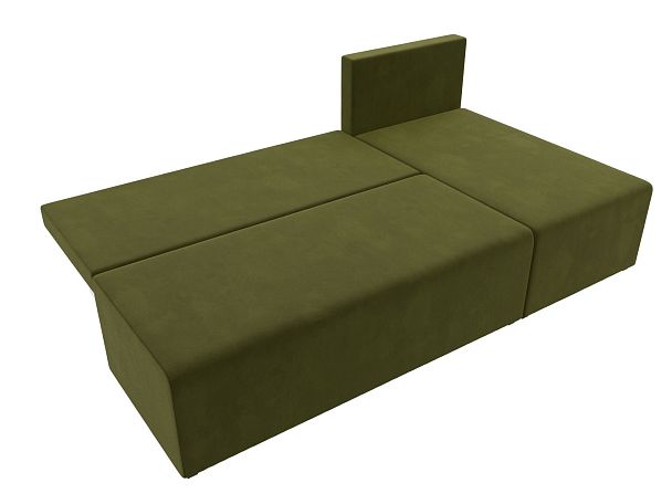 Угловой диван Поло правый (полностью микровельвет зеленый) - Вид 8