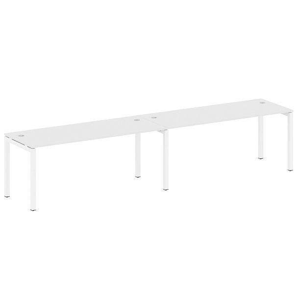 Metal System Quattro Р. ст. на 2 раб. места на П-образном м/к 50БП.СМ-2.5 Белый/Белый металл 3600*720*750 - Вид 1