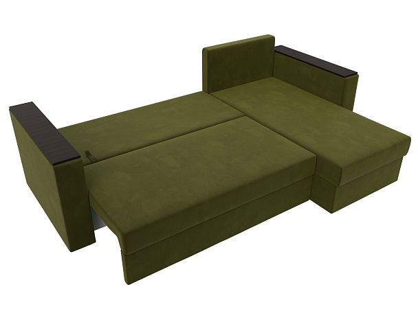 Угловой диван Атланта Лайт Б/С правый (полностью микровельвет зеленый) - Вид 9