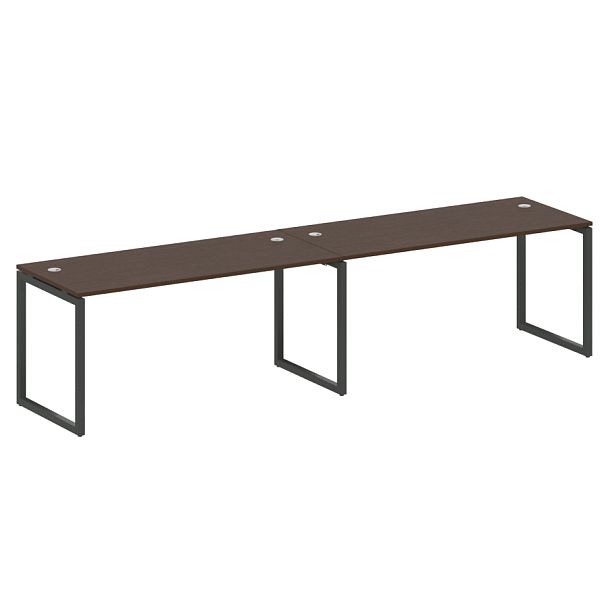 Metal System Quattro Р. ст. на 2 раб. места на О-образном м/к 40БО.СМ-2.4 Венге/Антрацит металл 3200*720*750 - Вид 1