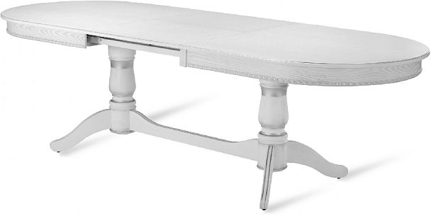 Стол деревянный раздвижной Барэнт 200(270)х100х76 Белый с серебряной патиной - Вид 5