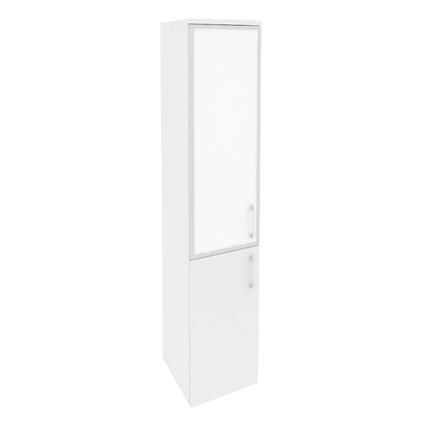 Onix Шкаф высокий узкий левый O.SU-1.2 R (L) white Белый бриллиант/Стекло white 400*420*1977 - Вид 1
