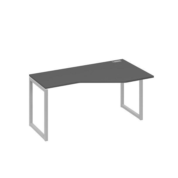 Стол эргономичный правый "Техно" на металлокаркасе QUATTRO A4 А4 Б4 056 БП антрацит премиум / металлокаркас серый - Вид 1