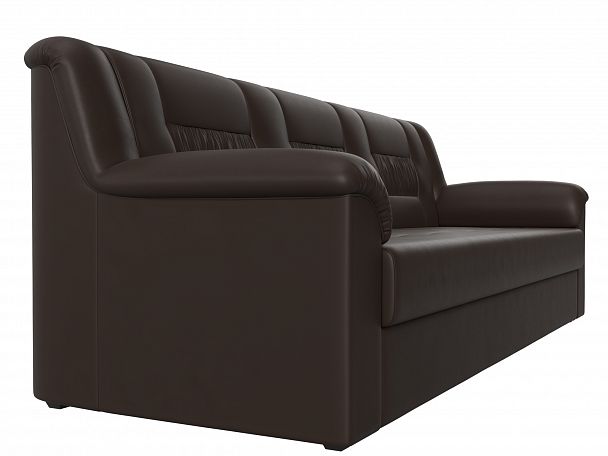 Прямой диван Карелия (полностью экокожа коричневая) - Вид 3