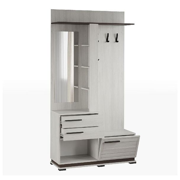 Прихожая Модена центральная секция МЦС-30 ясень анкор светлый/венге - Вид 2