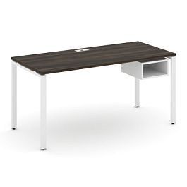 Concept Стол рабочий с подвесной тумбой с 1 открытой нишей CN.SP-104 Дуб Мали/Белый Бриллиант/Металл Белый 1580*720*750 - Фото предпросмотра