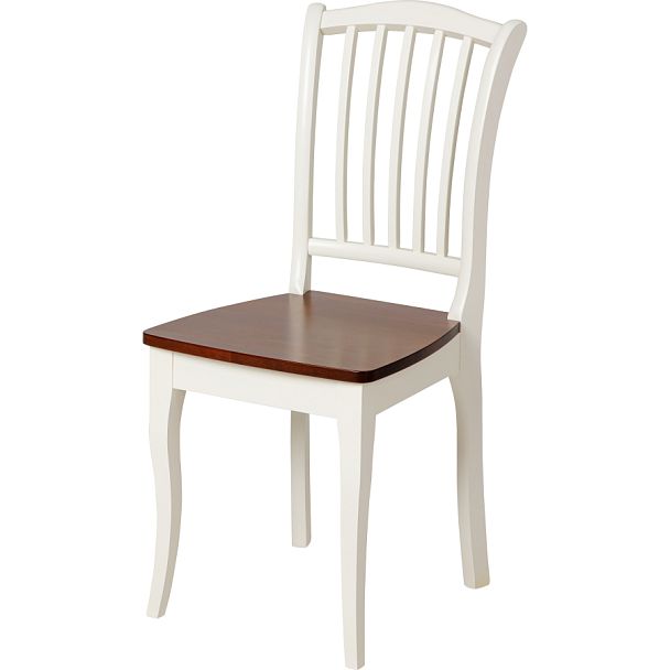 Стул деревянный с жестким сиденьем Элин Слоновая кость/Темный орех - Вид 1