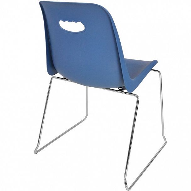 Стул Venezia (пруток) каркас хром, синий, стопируемый - Вид 4