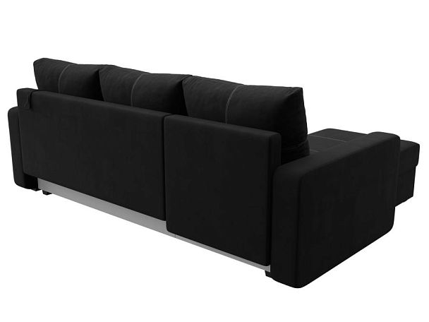 Диван угловой Ливерпуль Лайт левый угол Микровельвет черный - Вид 6