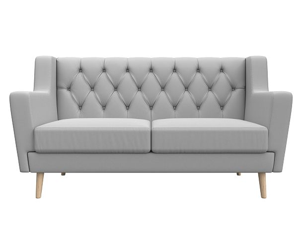 Прямой диван Брайтон 2 Люкс (полностью экокожа белая) - Вид 2