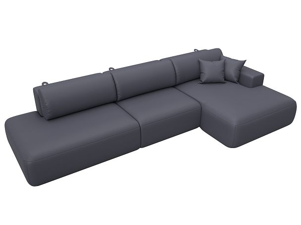 Диван угловой Лига-036 НПБ Модерн Лонг правый угол Экокожа серый - Вид 5