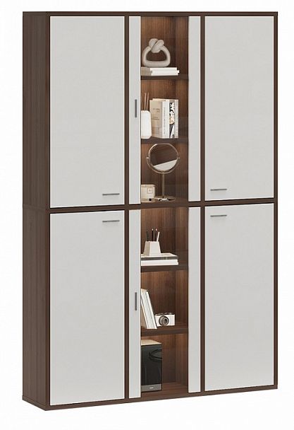 Шкаф-витрина Домино СУ(ш3в2)+4ФГ+2ФС Белый/Шамони - Вид 2