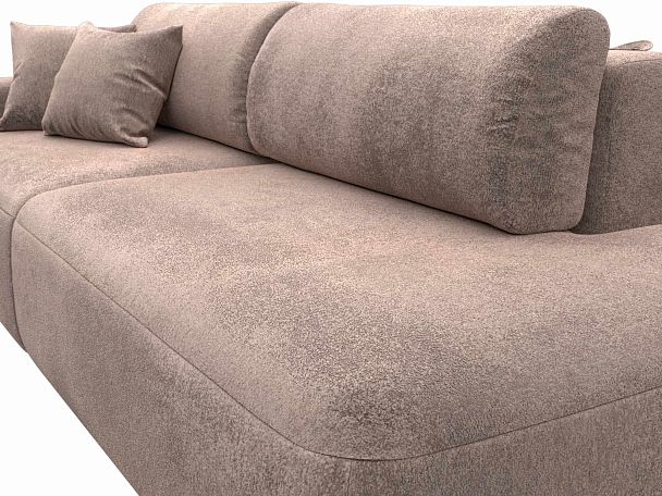 Диван прямой Лига-036 НПБ Модерн подлокотник слева Велюр бежевый - Вид 4