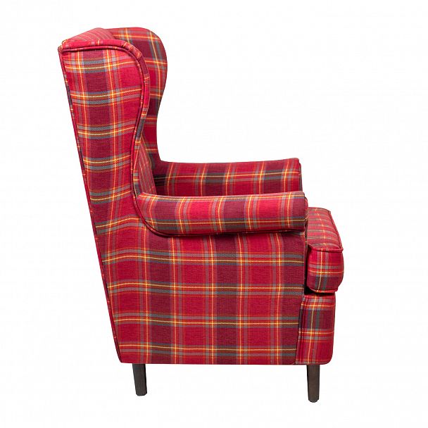Кресло Дженкс, шотландская клетка красная - Вид 3