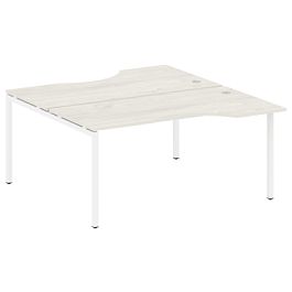 Metal System Quattro Р. ст. криволинейная на П-образном м/к 40БП.РАС-СА-2.1 Дуб наварра/Белый металл 1600*1835*750 - Фото предпросмотра