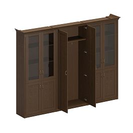 Шкаф комбинированный высокий (2 для документов со стеклянными дверями + 1 для одежды широкий) Perseo ПС 374 ДМ дуб мелвилл - Фото предпросмотра