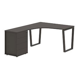Стол эргономичный с тумбой EVCET 1318(L) Мокко/Мокко 1360х1880х750 EDIS - Фото предпросмотра