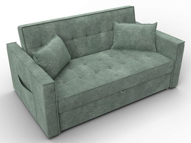 Диван прямой Лига-104 (140) Велюр зеленый - Вид 6