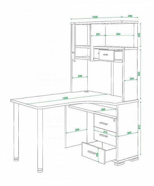 Стол компьютерный Домино СР-130 Венге/Карамель правый - Вид 5