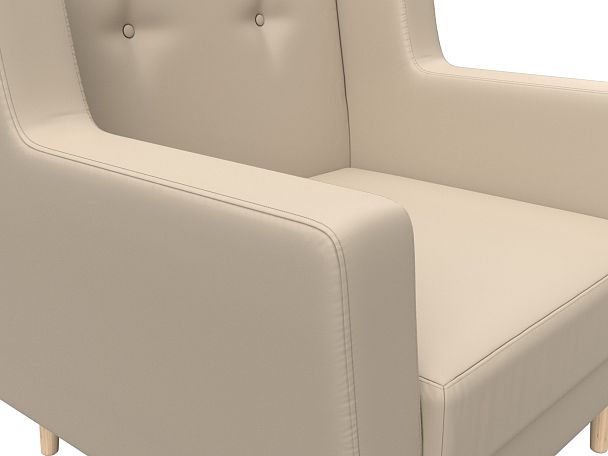 Кресло Брайтон (полностью экокожа бежевая) - Вид 4