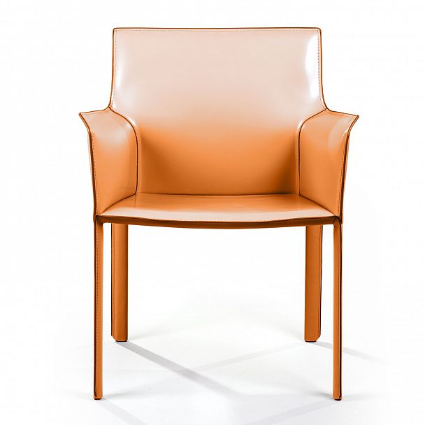 Стул с подлокотниками Barrie, кожа camel - Вид 2