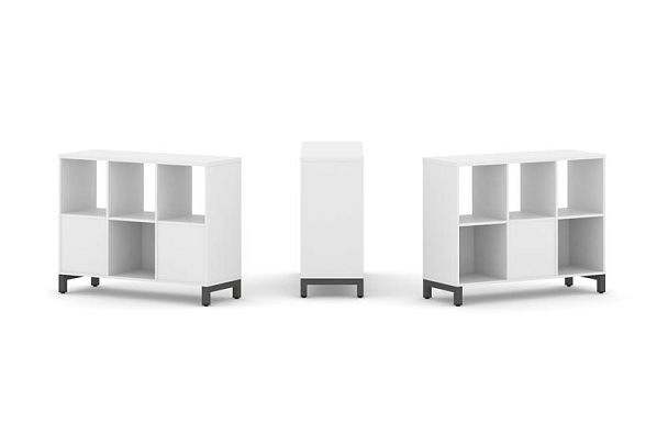 Стайл Проджект Набор стеллажа 2-х сторон., 2 яр. SN.NSD-231 Белый/Металл Антрацит 1121*400*881 - Вид 1