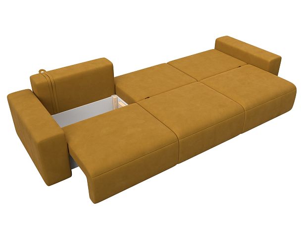 Диван прямой Лига-036 НПБ Классик Лонг Велюр желтый - Вид 9