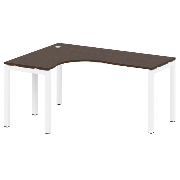 Metal System Quattro Стол криволинейный левый на П-образном м/к 50БП.СА-4 (L) Венге/Белый металл 1600*1200*750 - Вид 1