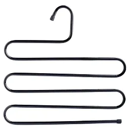 Вешалка для брюк и одежды "ЗМЕЙКА", 5 секций, размер 34х36 см, черная, BRABIX, 608463 - Фото предпросмотра