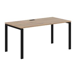 Стол прямой EUST 1580 Дуб Денвер светлый/Черный 1560х800х750 EDIS - Фото предпросмотра