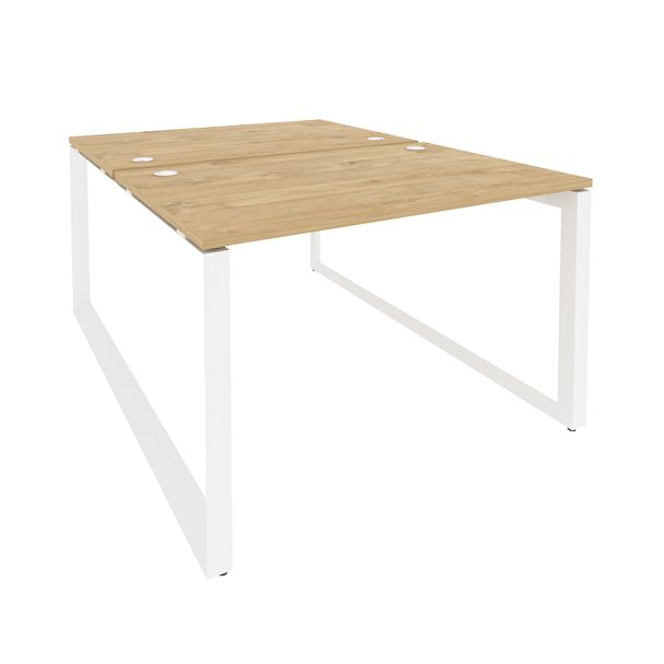 Onix Рабочая станция на О-образном м/к O.MO-D.RS-2.2.8 Тиквуд светлый/Белый металл 1180*1635*750 - Вид 1