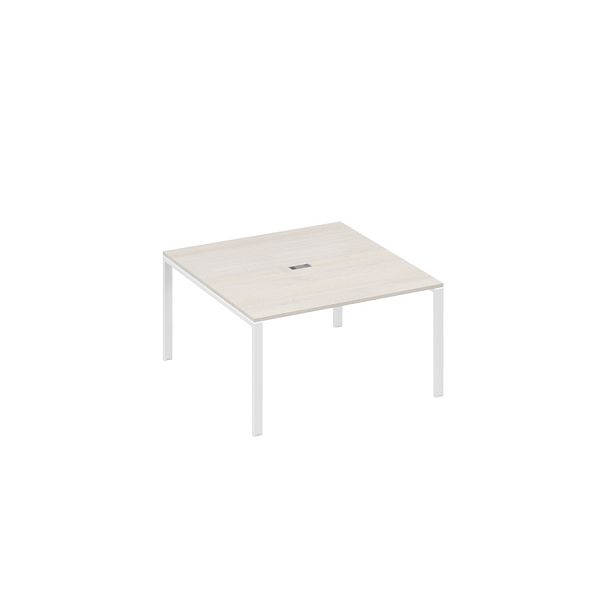Стол 140x144 для переговоров каркас UNO A4 А4 Б1 135 БП дуб / металлокаркас белый - Вид 1