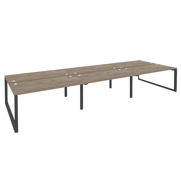 Onix Рабочая станция на О-образном м/к O.MO-D.RS-6.4.8 Тиквуд темный/Антрацит металл 4740*1635*750 - Вид 1