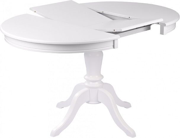 Стол деревянный раздвижной Элат D90(130)х90х76 Белый - Вид 3