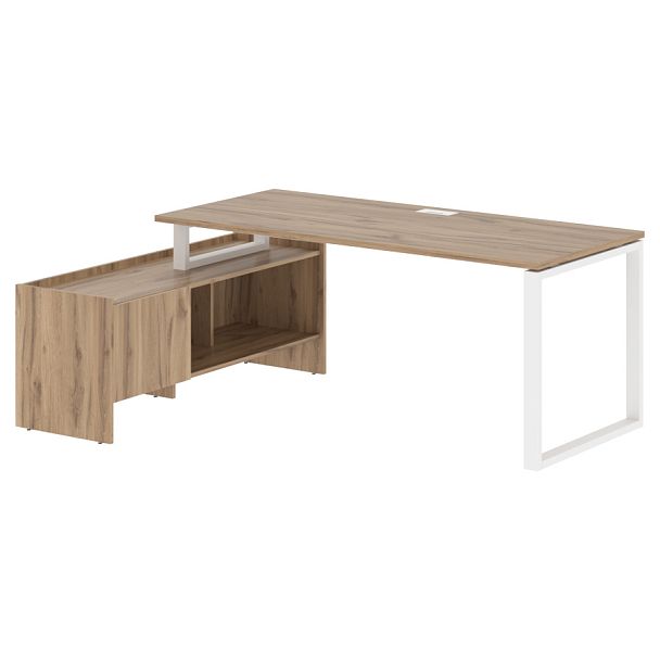 Стол с тумбой EQCT 19814 Дуб Денвер светлый/Белый 1960х1400х750 EDIS - Вид 1