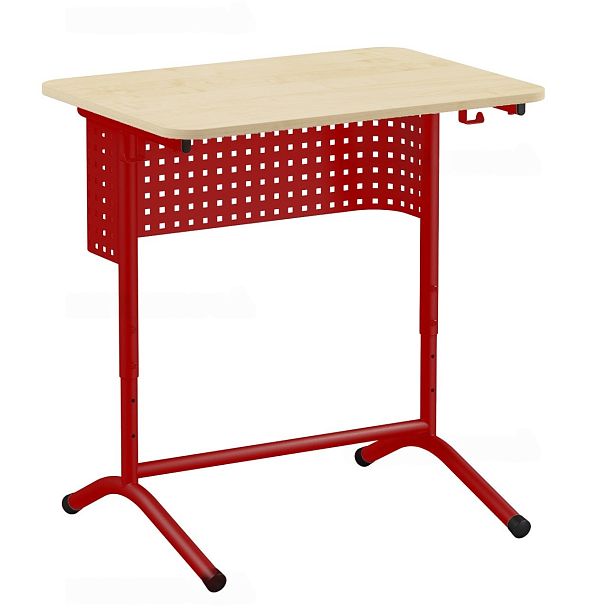 Стол ученический 103 РДП, 1-местный, регулируемый, на каркасе ДУГА с перфорацией (ЛДСП 16 мм), м/к Красный, Синий, Зеленый, гр.4-6 - Вид 2