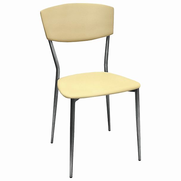 Стул для столовых, кафе, дома РС23, серебристый каркас, экокожа бежевая - Вид 2