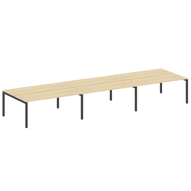 Metal System Quattro Р. ст. на 6 раб. места на П-образном м/к 50БП.СМ-6.5 Акация/Антрацит металл 5400*1475*750 - Вид 1