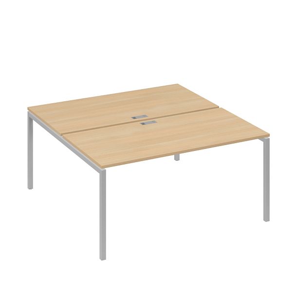 Рабочая станция (2х160) с металлокаркасом DUE A4 А4 Б2 178 БП натуральный дуб / металлокаркас серый - Вид 1
