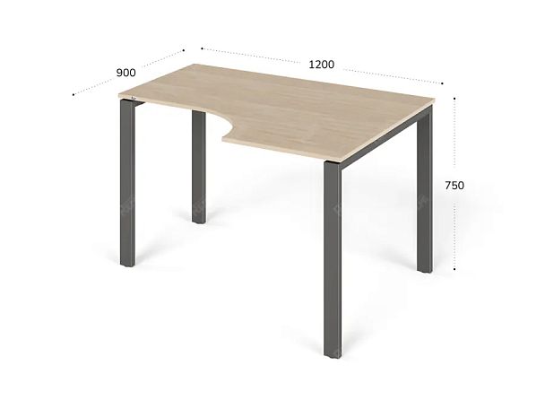 ЛАЙТ / LIGHT RLG016-10x9R Угловой стол 120x90x75 Дуб Сонома - Вид 2