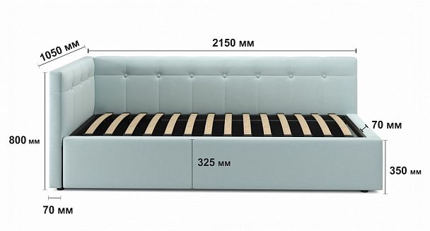 Кровать односпальная Bonna с матрасом Promo B Cocos 2000x900 - Вид 6