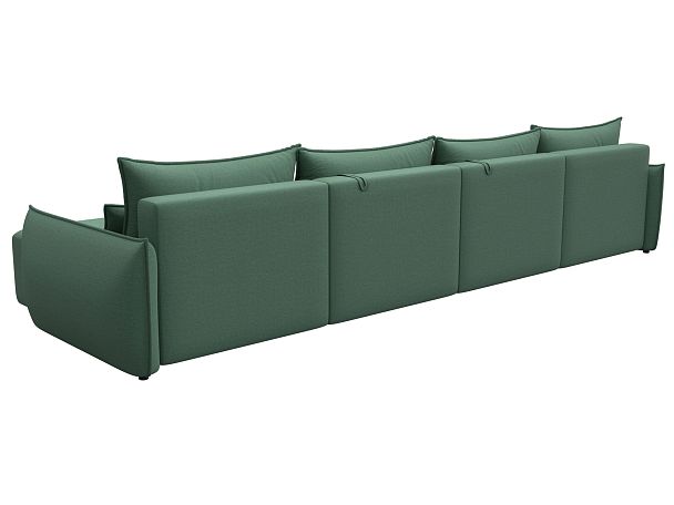 Диван П-образный Лига-051 НПБ Лонг Рогожка зеленый - Вид 5