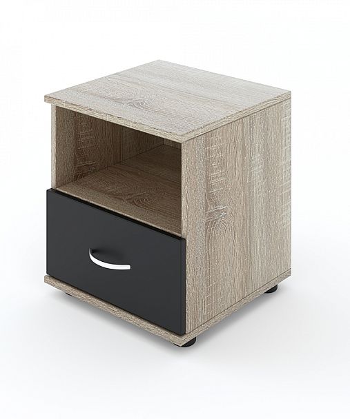 Тумба прикроватная "Новинки 2023"  ПК-МКП-ТМК40Х39Я1-В1-1251 дуб сонома + антрацит - Вид 1