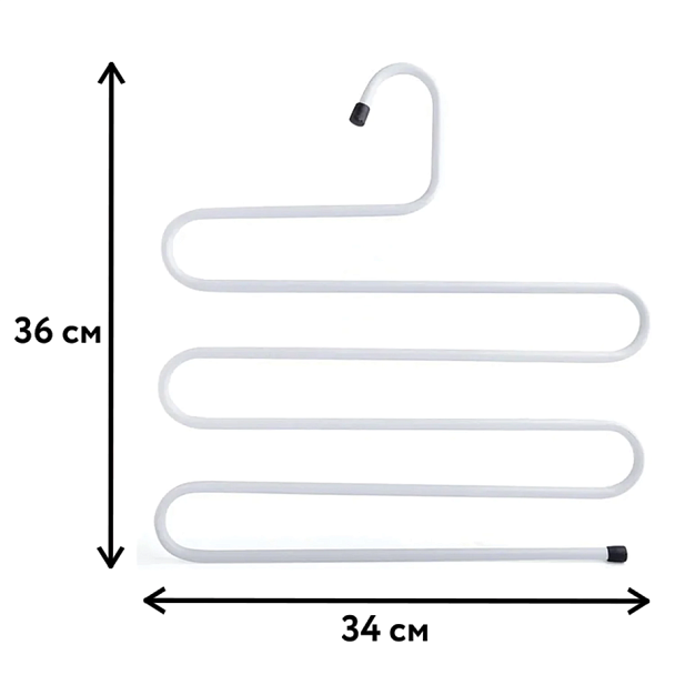 Вешалка для брюк и одежды "ЗМЕЙКА", 5 секций, размер 34х36 см, белая, BRABIX, 608465 - Вид 3