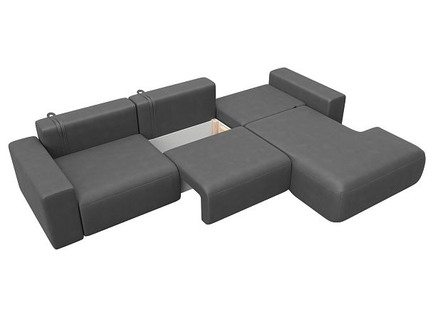 Диван угловой Лига-036 НПБ Классик Лонг правый угол Искусственная замша серый - Вид 8