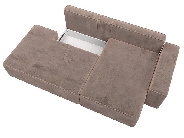 Диван угловой Лига-079 угол правый Велюр бежевый - Вид 7