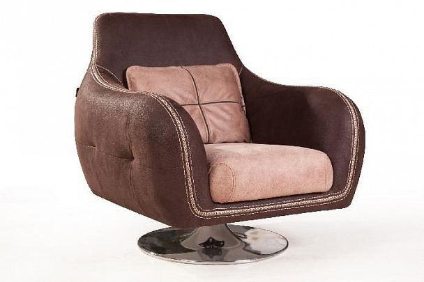 Napoli (Неаполь) кресло на хромированной опоре, замша - Вид 1