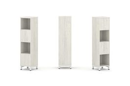 Стайл Проджект Набор стеллажа 2-х сторон., 4 яр. SN.NSD-411 Дуб Наварра/Металл Белый 387*400*1615 - Фото предпросмотра